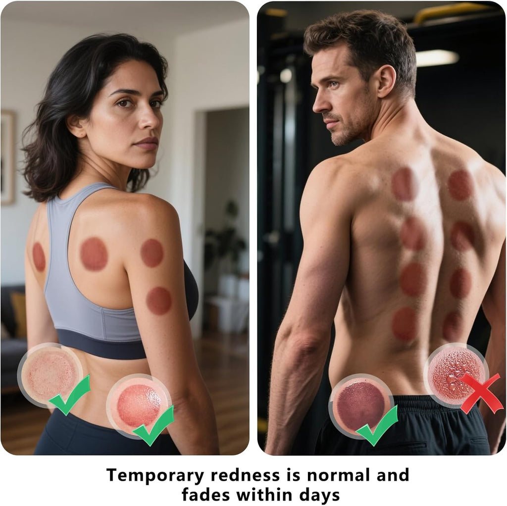 Smart Cupping Therapy Set - 6 Cups (Large/Press/Move), 12-Level Heat & Suction, Smart Red Light Therapy - Dual Massagers for Simultaneous Use - 2 Pack Set for Athletes, Fitness, Pain Relief