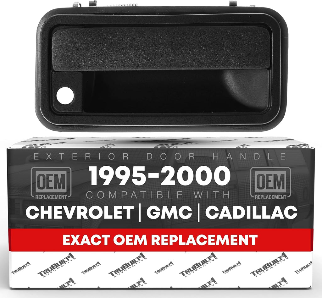 Exterior Front Passenger Door Handle, Upgraded Metal - Compatible with 1995-2000 Chevrolet, GMC C/K 1500 2500 3500 Suburban Tahoe Yukon; 1999-2000 Cadillac Escalade - Textured Black - OEM 1574223