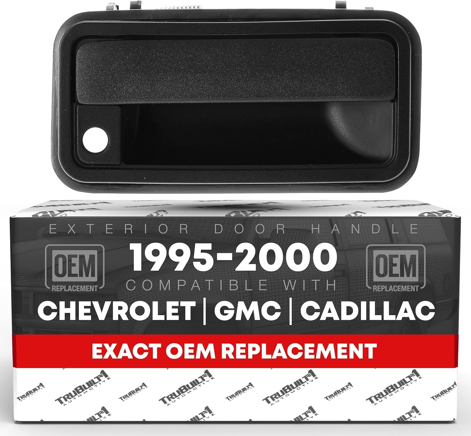 Exterior Front Passenger Door Handle, Upgraded Metal - Compatible with 1995-2000 Chevrolet, GMC C/K 1500 2500 3500 Suburban Tahoe Yukon; 1999-2000 Cadillac Escalade - Textured Black - OEM 1574223