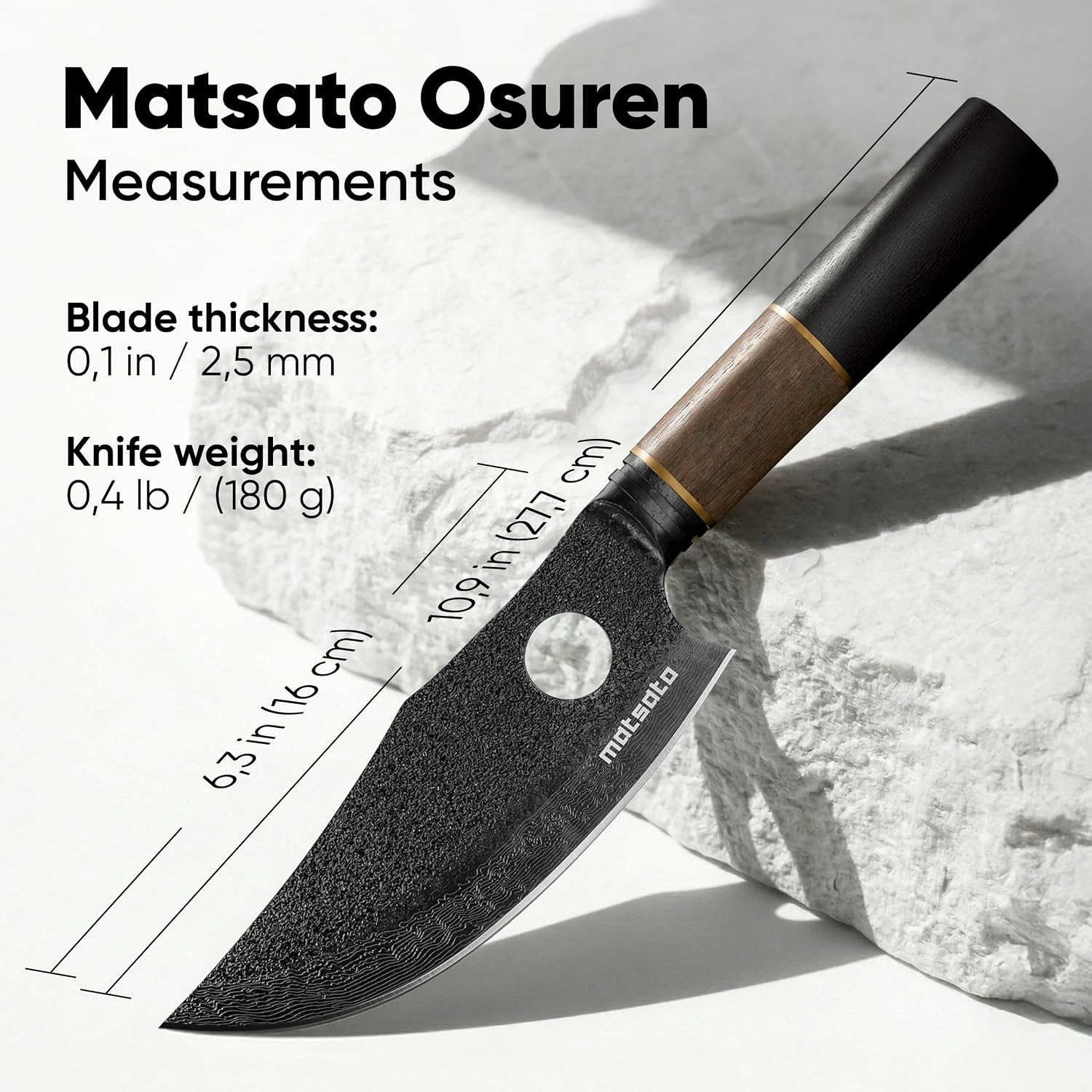 Osuren Chef Knife 6.3 Inch – Japanese Stainless Steel Kitchen Knife, Professional Chef’s Knife for Cooking, Meat Cutting Knife, Chopping Knife, Sharp Kitchen Knives for Cooking & Food Prep